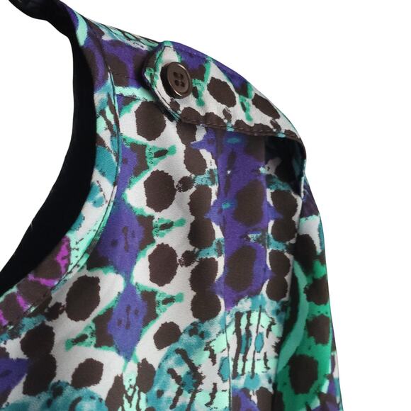 Anthropologie Maeve Frequencies‎ Shirt Dress Blue Purple Black Women's X Small - Picture 9 of 12